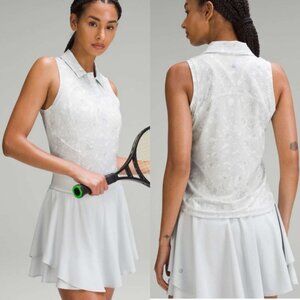 Lululemon Quick Dry Sleeveless Polo Shirt Collared Womens 12 Marble Top Golf L